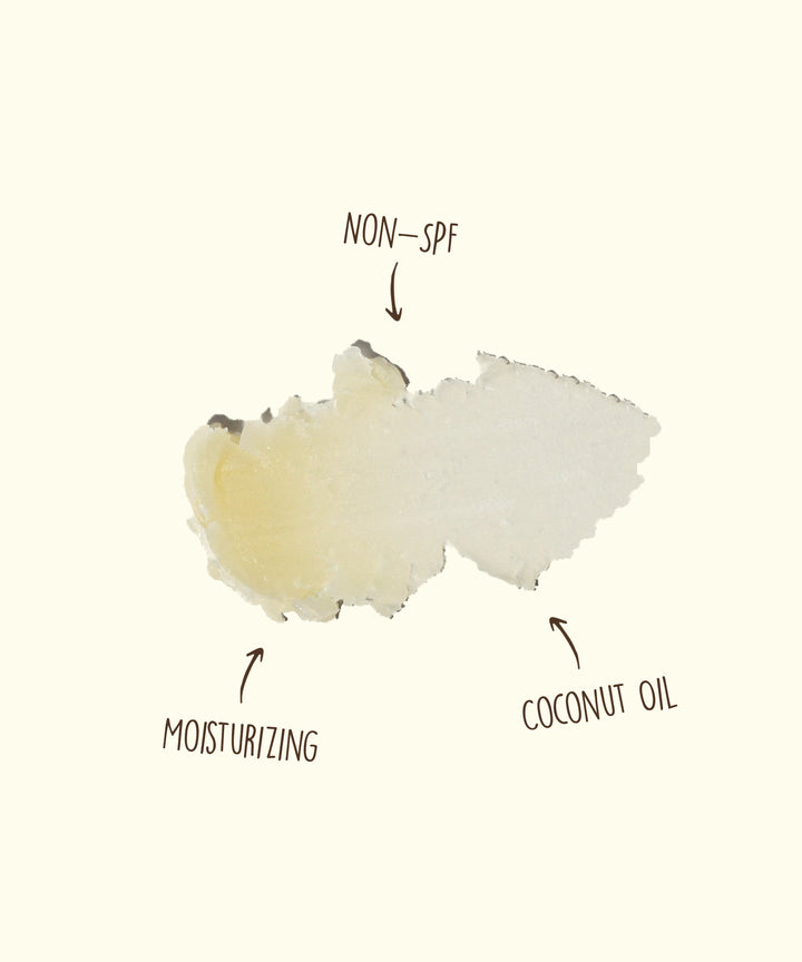 A close-up of the moisturizing, non-SPF CocoBalm lip balm with coconut oil by Sun Bum.